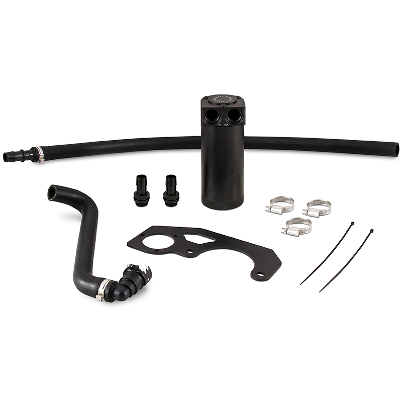 Mishimoto — Mishimoto 2018+ Jeep Wrangler JL 2.0L Baffled Oil Catch Can Kit - Black
Oil Catch Can Kit - view 6